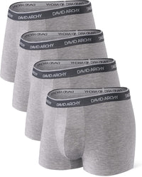 DAVID ARCHY Mens Trunks Underwear Soft Breathable Rayon Made from Bamboo Trunk No Fly Pouch