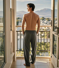 DAVID ARCHY Mens Pajama Pants Bamboo Rayon Lightweight Sleep Bottoms, Breathable Lounge Pants with Pockets Comfy PJs, 2 Pack