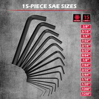SEDY 32-Piece Hex Key Wrench Set, Metric and SAE Allen Wrenches (0.028-3/8 inch, 0.7-10 mm) L Shape Allen Keys, Chrome Vanadium Steelwith 2x Extension Handle