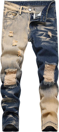FREDD MARSHALL Boy's Skinny Fit Ripped Destroyed Distressed Fashion Kids Denim Jeans Pants