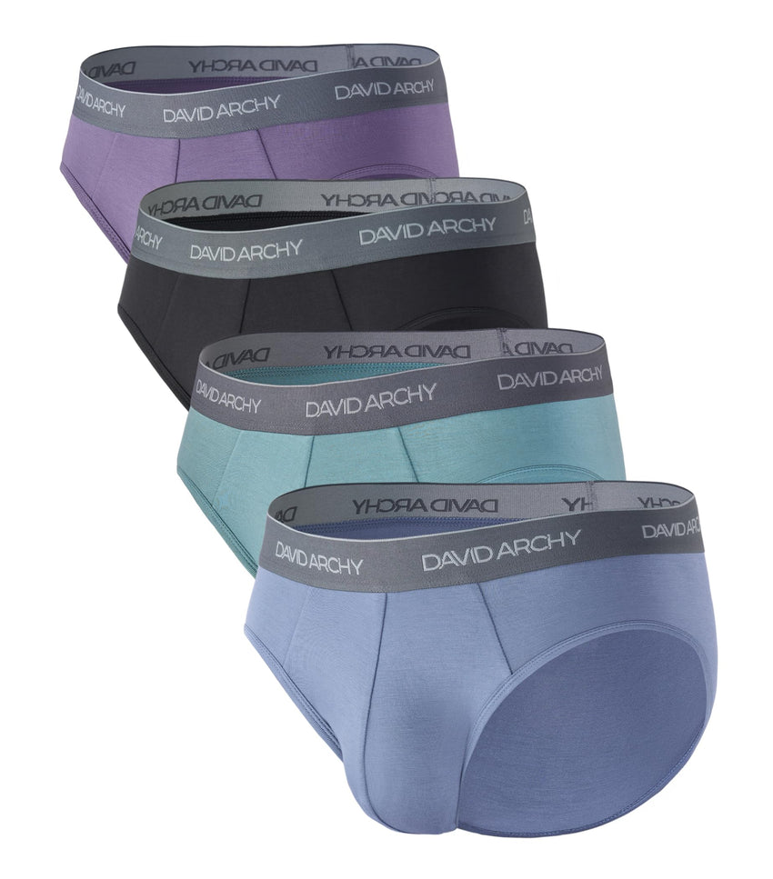 DAVID ARCHY Men's Underwear Briefs Rayon Made from Bamboo Wicking-Moisture Support Pouch Soft Underwear for Men 4 or 7 Pack