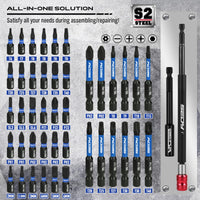 80-Piece Premium Magnetic Impact Nut Driver Set Metric & SAE with Socket Adapters, Bit Holder, Wing Nut Driver, Universal Sockets, Quick Release Extension, Power Bits