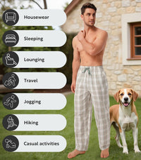 DAVID ARCHY Mens Pajama Pants Soft Cotton Plaid Sleepwear, Comfy Lounge Woven Pajamas Bottoms PJ Pant for Men, 3 pack