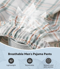 DAVID ARCHY Mens Pajama Pants Soft Cotton Plaid Sleepwear, Comfy Lounge Woven Pajamas Bottoms PJ Pant for Men, 3 pack