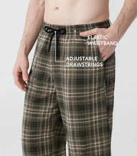 DAVID ARCHY Men's Flannel Pajama Pants, Soft & Cozy Cotton Pajama Pants, Lightweight Plaid Pants for Men with Pockets 2-Pack