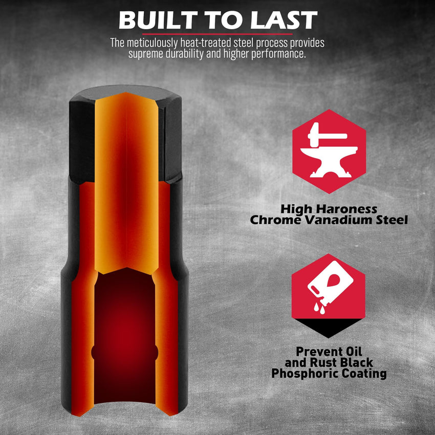 Hex Bit Impact Socket Set: 36-Piece with 4 Adapters, 1/4" 3/8" 1/2" Drive Master Allen Impact Socket Set, SAE and Metric, H5-H19 & 3/4"-5/64", Heavy Duty Storage Case, Automotive Mechanic