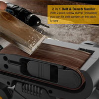 Jellas 7Amp Belt Sander 3 Ć 21-Inch with Dust Bag, Bench Sander with Variable-speed Control, 2 in 1 Vacuum Adapter, 10 Feet (3 Meters) Length Power Cord, Belt Sanders for Woodworking