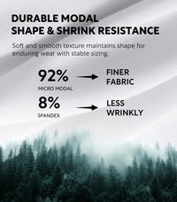 DAVID ARCHY Men's Undershirts Micro Modal Ultra Soft T-Shirts Stretch Moisture-Wicking Crewneck/V-Neck Tees for Men, 3-Pack