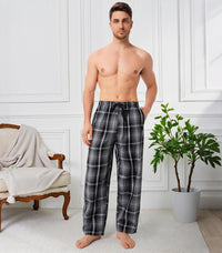 DAVID ARCHY Mens Pajama Pants Soft Cotton Plaid Sleepwear, Comfy Lounge Woven Pajamas Bottoms PJ Pant for Men, 3 pack