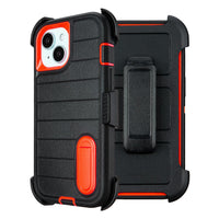 for Rugged iPhone 15 Case with Belt Clip Holster, Military Grade Heavy Duty Shockproof Cover for iPhone15 Case Protective with Stand 6.1 Inch (Black+Blue)