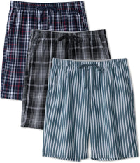 DAVID ARCHY Mens Pajama Pants Soft Cotton Plaid Sleepwear, Comfy Lounge Woven Pajamas Bottoms PJ Pant for Men, 3 pack