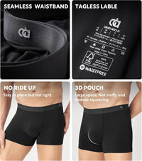 DAVID ARCHY Men's Underwear Trunks Modal Support Pouch Ultra Soft Breathable Seamless Underwear for Men 4 Pack