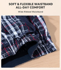 DAVID ARCHY Mens Pajama Pants Soft Cotton Plaid Sleepwear, Comfy Lounge Woven Pajamas Bottoms PJ Pant for Men, 3 pack