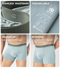 DAVID ARCHY Men's Underwear Trunks Modal Support Pouch Ultra Soft Breathable Seamless Underwear for Men 4 Pack