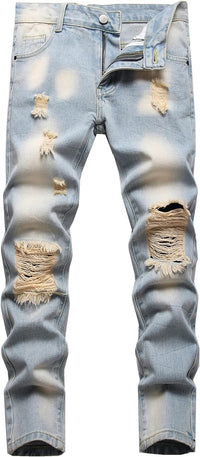 FREDD MARSHALL Boy's Skinny Fit Ripped Destroyed Distressed Fashion Kids Denim Jeans Pants