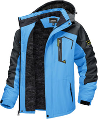 7DAY'S Men's Winter Skiing Jackets Water Resistant Fleece Coats Insulated Thermal Snowboard Jacket Parka Raincoat with Hood