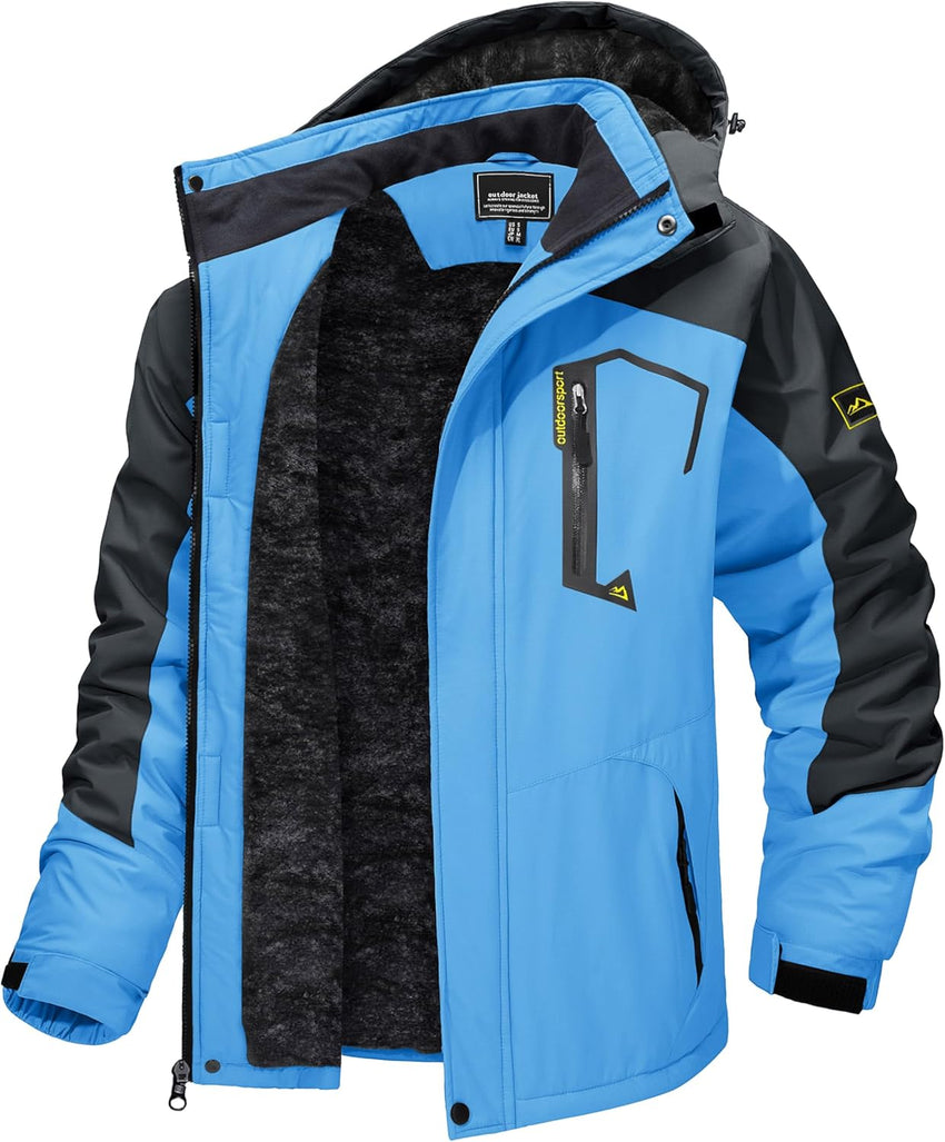 7DAY'S Men's Winter Skiing Jackets Water Resistant Fleece Coats Insulated Thermal Snowboard Jacket Parka Raincoat with Hood