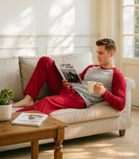 DAVID ARCHY Mens Pajamas Set - Soft Pj Sets for Men Long Sleeve Pajamas Men Cotton Mens Pjs Sets Loungewear with Pockets