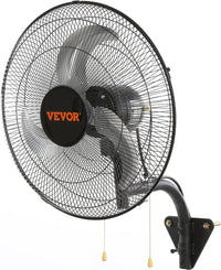VEVOR Wall Mount Fan, 2 PCS 18 inch Waterproof, 3-speed High Velocity Max. 4000 CFM Industrial Wall Fan for Indoor, Commercial, Residential, Warehouse, Greenhouse, Workshop, Basement, Garage,Black