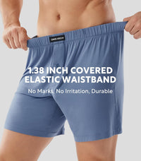 DAVID ARCHY Mens Boxer Shorts Breathable Soft Rayon Made from Bamboo Boxers for Men Loose Fit Mens Underwear 3 or 5 Pack