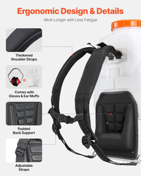 VEVOR Gas Powered Backpack Sprayer, 26.5CC 0.9HP Engine, Garden Sprayer with 6.5 Gallon Tank, Large Area Coverage, Lawn Spraying Machine with 24 in Wand & Nozzles for Efficient Gardening & Farming