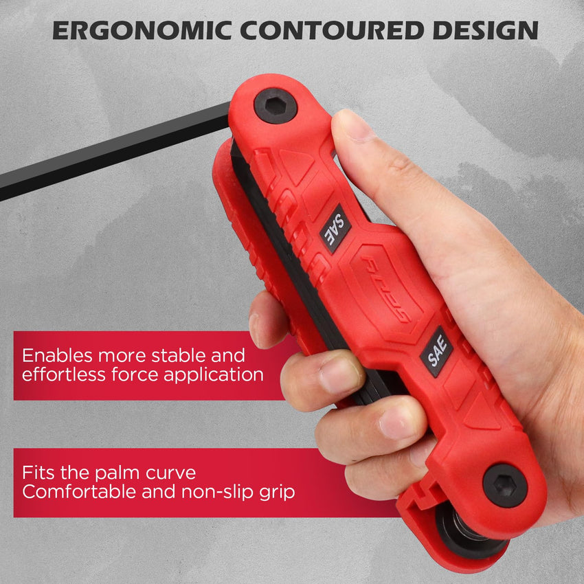 SEDY 32-Piece Hex Key Wrench Set, Metric and SAE Allen Wrenches (0.028-3/8 inch, 0.7-10 mm) L Shape Allen Keys, Chrome Vanadium Steelwith 2x Extension Handle