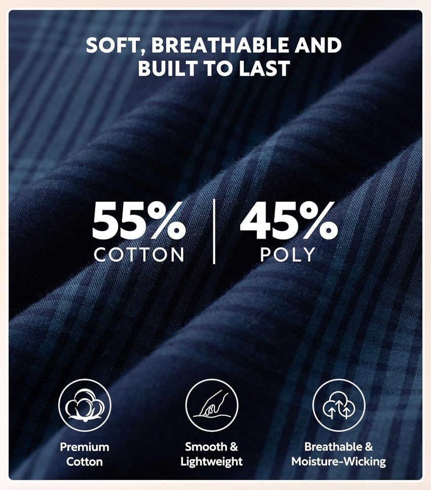 DAVID ARCHY Mens Pajama Pants Soft Cotton Plaid Sleepwear, Comfy Lounge Woven Pajamas Bottoms PJ Pant for Men, 3 pack