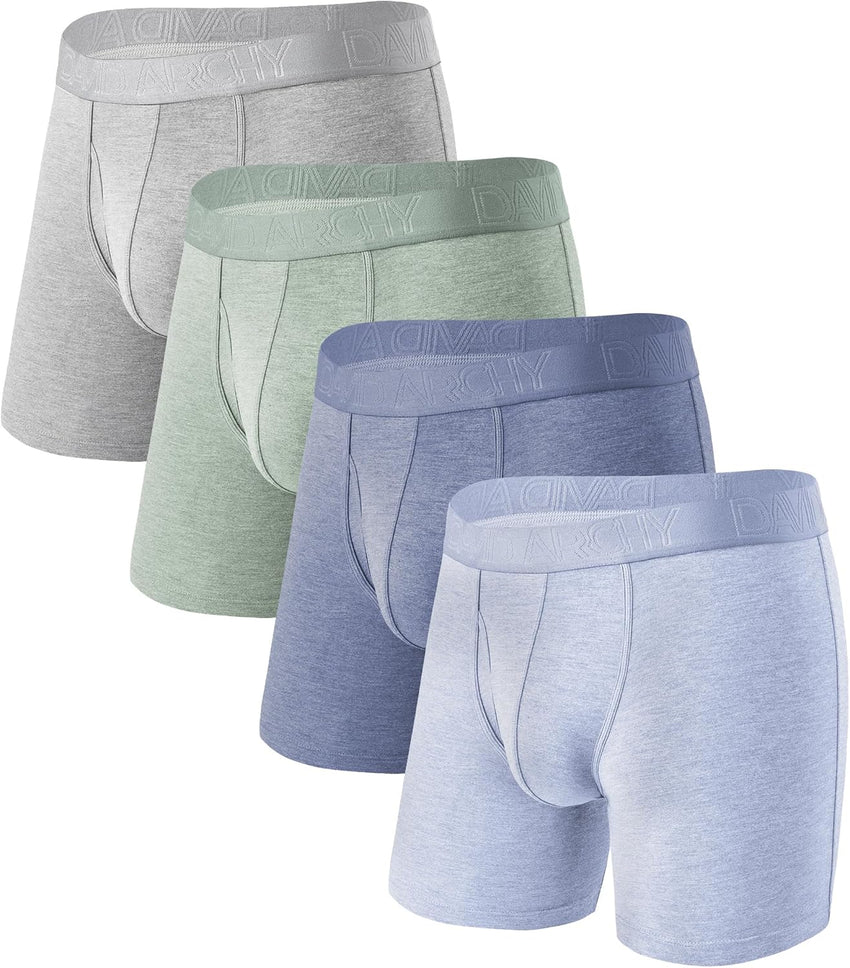 DAVID ARCHY Mens Underwear Boxer Briefs Breathable Soft Moisture-Wicking with Fly Underwear for Men Multipack