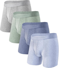 DAVID ARCHY Mens Underwear Boxer Briefs Breathable Soft Moisture-Wicking with Fly Underwear for Men Multipack