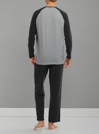 DAVID ARCHY Mens Pajamas Set - Soft Pj Sets for Men Long Sleeve Pajamas Men Cotton Mens Pjs Sets Loungewear with Pockets