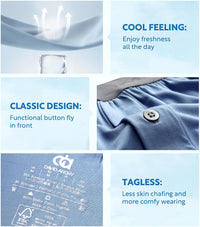 DAVID ARCHY Mens Underwear Bamboo Rayon Boxers for Men Breathable and Cool Men's Boxer Shorts with Button Fly 3 or 5 Pack