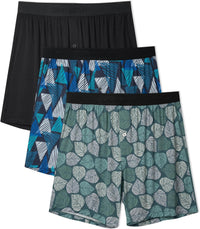 DAVID ARCHY Mens Underwear Bamboo Rayon Boxers for Men Breathable and Cool Men's Boxer Shorts with Button Fly 3 or 5 Pack