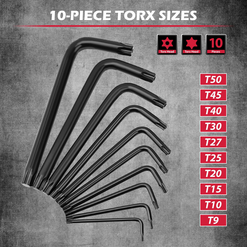 SEDY 32-Piece Hex Key Wrench Set, Metric and SAE Allen Wrenches (0.028-3/8 inch, 0.7-10 mm) L Shape Allen Keys, Chrome Vanadium Steelwith 2x Extension Handle