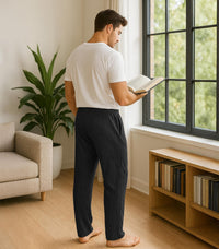 DAVID ARCHY Mens Pajama Pants Bamboo Rayon Lightweight Knit Sleep Bottoms, Soft Lounge Pants with Pockets PJs, 2 Pack