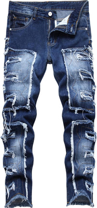 FREDD MARSHALL Boy's Skinny Fit Ripped Destroyed Distressed Fashion Kids Denim Jeans Pants