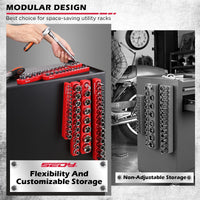 Magnetic Socket Holder Organizer Set: 6-Piece Detachable 1/2 3/8 1/4 Drive Sockets Storage Tray Magnetic Socket Organizer Tool Box Drawer Tool Box Organizers Storage Metric SAE (Sockets Not Included)