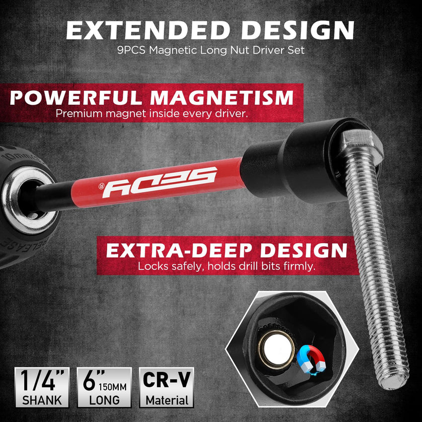 29-Piece 1/2" Drive Impact Socket Set, SAE (3/8 to 1 inch) and Metric (10-24mm) Sizes with Extension Bars Standard Deep Socket Set CR-V Material High Durability Impact Wrench