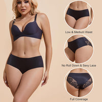 Silky Smooth Invisible Hipster Bikini Underwear for Women Frozen Silk Seamless Panties with Silky Tactile Touch