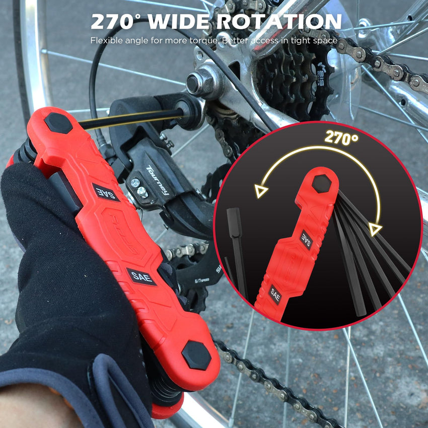 SEDY 32-Piece Hex Key Wrench Set, Metric and SAE Allen Wrenches (0.028-3/8 inch, 0.7-10 mm) L Shape Allen Keys, Chrome Vanadium Steelwith 2x Extension Handle