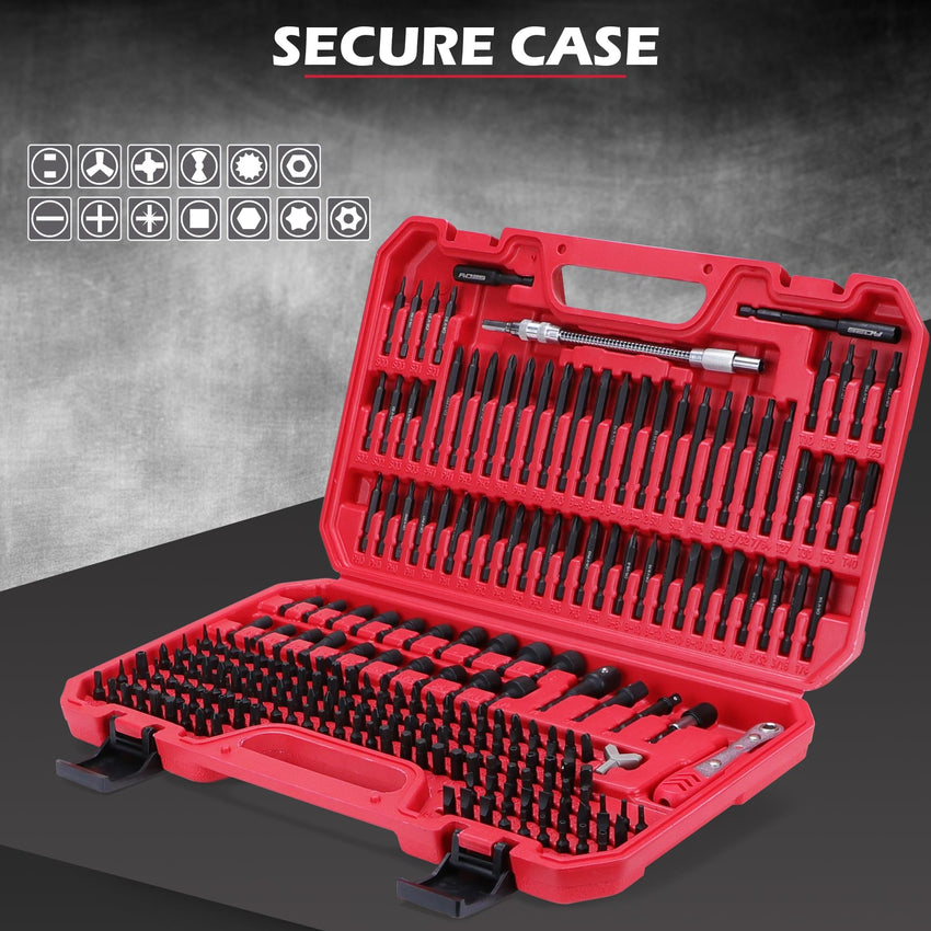 232-Piece Ultimate Screwdriver Bit Set, Cr-V Impact Driver Bit Set Includes Security Bits,Nut Driver, Ratchet Wrench and Bits Holder