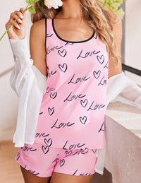 Ekouaer Womens Tank Top Pajama Set Comfy Sleeveless Sleepwear Racerback Cami and Shorts Pjs 2 Piece Summer Loungewear