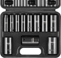 VEVOR Impact Socket Set 3/4 Inches 29 Piece Impact Sockets, 6-Point Sockets, Rugged Construction, CR-M0, 3/4 Inches Drive Socket Set Impact SAE 3/4 inch - 2-1/2 inch, with a Storage Cage