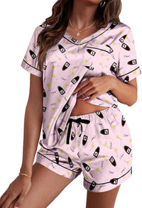 Ekouaer Silk Pajama for Women Short Sleeve Satin Pj Set Two Piece Soft Sleepwear Loungewear S-XXL