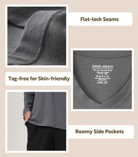 DAVID ARCHY Men's Pajamas Set Soft Cotton Long Sleeve Sleepwear Comfy Loungewear Pjs with Pockets