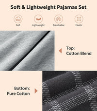 DAVID ARCHY Mens Pajamas Set - Soft Pj Sets for Men Long Sleeve Pajamas Men Cotton Mens Pjs Sets Loungewear with Pockets