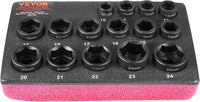 VEVOR Impact Socket Set 3/4 Inches 29 Piece Impact Sockets, 6-Point Sockets, Rugged Construction, CR-M0, 3/4 Inches Drive Socket Set Impact SAE 3/4 inch - 2-1/2 inch, with a Storage Cage