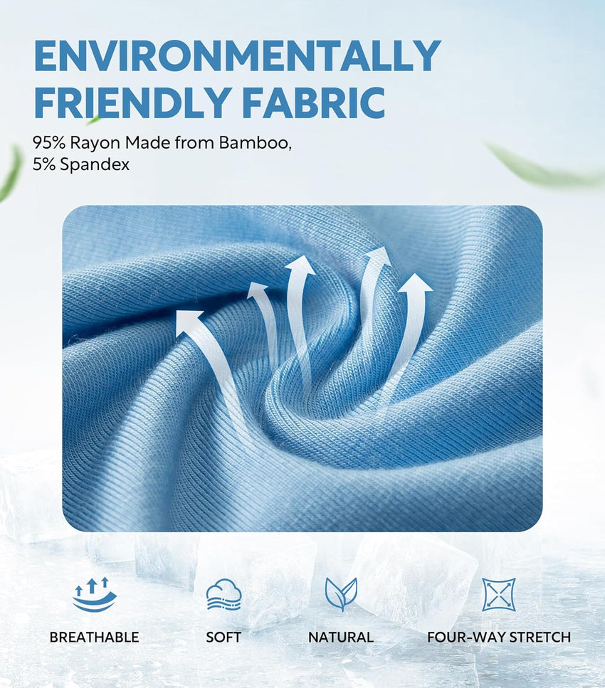 DAVID ARCHY Mens Trunks Underwear Soft Breathable Rayon Made from Bamboo Trunk No Fly Pouch