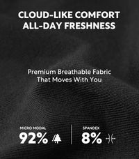 DAVID ARCHY Men's Underwear Ultra Soft Modal Dual Pouch Trunks Ball Pouch Bulge Enhancing Boxer Briefs for Men 3 or 4 Pack