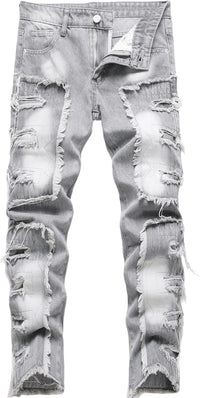 FREDD MARSHALL Boy's Skinny Fit Ripped Destroyed Distressed Fashion Kids Denim Jeans Pants