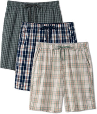 DAVID ARCHY Mens Pajama Pants Soft Cotton Plaid Sleepwear, Comfy Lounge Woven Pajamas Bottoms PJ Pant for Men, 3 pack
